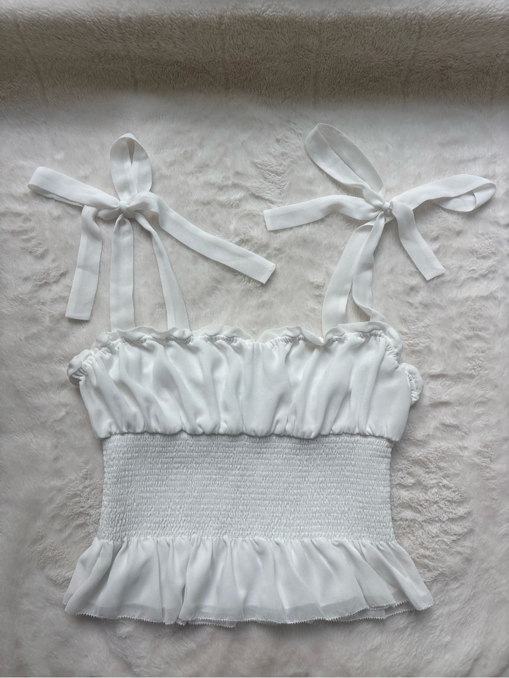 Wilfred White Strapless Ruffled Bandeau Top - Picture 15 of 15